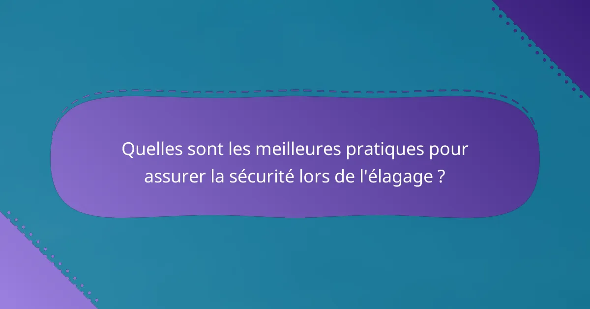 Quelles sont les meilleures pratiques pour assurer la sécurité lors de l'élagage ?