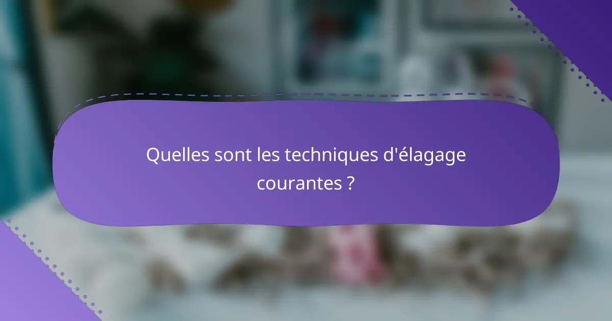 Quelles sont les techniques d'élagage courantes ?