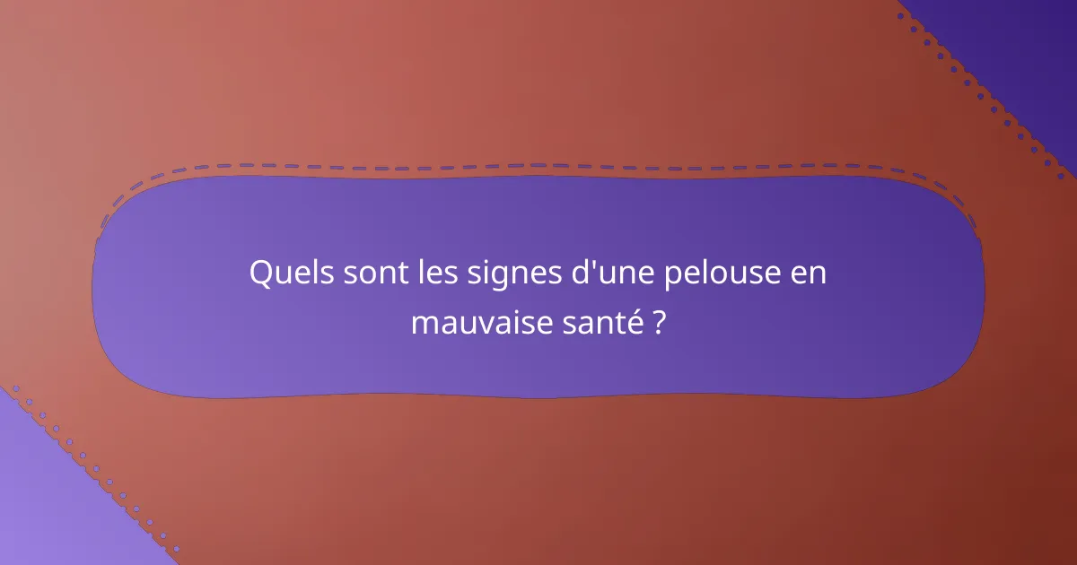 Quels sont les signes d'une pelouse en mauvaise santé ?